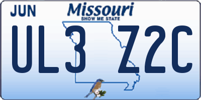 MO license plate UL3Z2C
