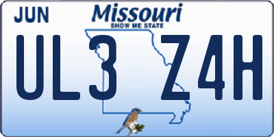 MO license plate UL3Z4H