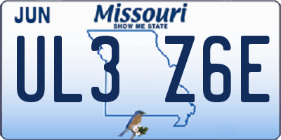 MO license plate UL3Z6E