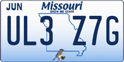 MO license plate UL3Z7G
