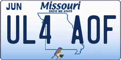 MO license plate UL4A0F