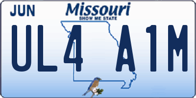 MO license plate UL4A1M