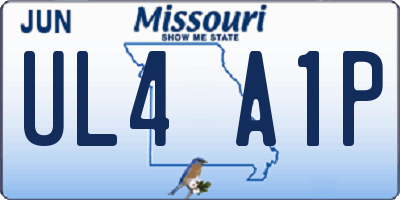 MO license plate UL4A1P
