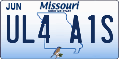 MO license plate UL4A1S