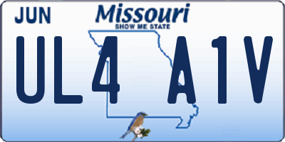 MO license plate UL4A1V