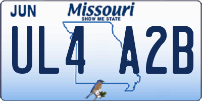 MO license plate UL4A2B