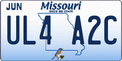 MO license plate UL4A2C