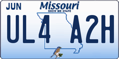 MO license plate UL4A2H