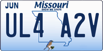 MO license plate UL4A2V