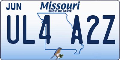 MO license plate UL4A2Z
