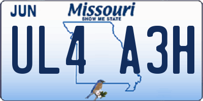 MO license plate UL4A3H