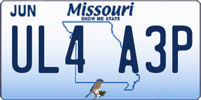 MO license plate UL4A3P