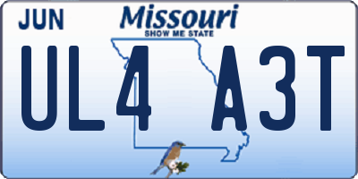 MO license plate UL4A3T