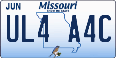 MO license plate UL4A4C
