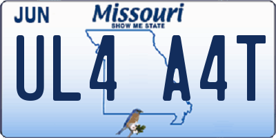 MO license plate UL4A4T