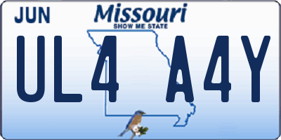 MO license plate UL4A4Y