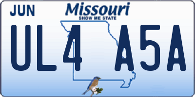 MO license plate UL4A5A