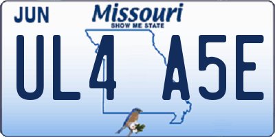 MO license plate UL4A5E