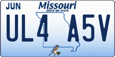MO license plate UL4A5V