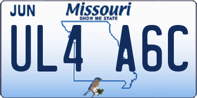 MO license plate UL4A6C