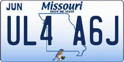 MO license plate UL4A6J