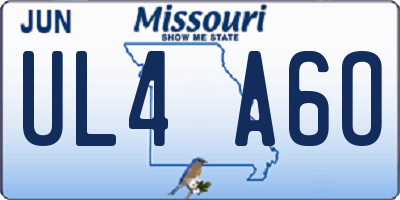 MO license plate UL4A6O