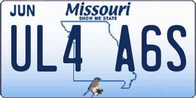 MO license plate UL4A6S