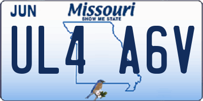 MO license plate UL4A6V