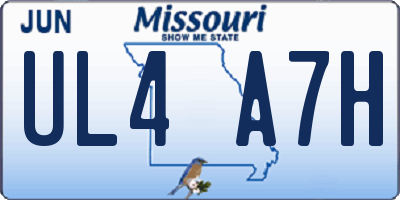 MO license plate UL4A7H