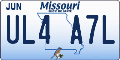 MO license plate UL4A7L