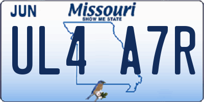 MO license plate UL4A7R