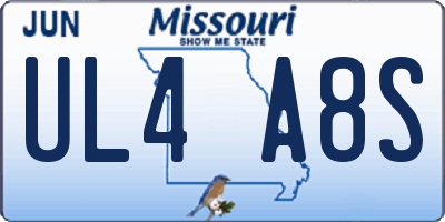 MO license plate UL4A8S