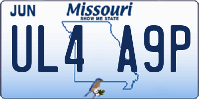 MO license plate UL4A9P