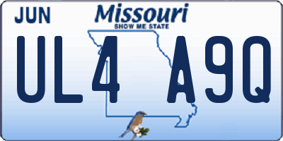 MO license plate UL4A9Q