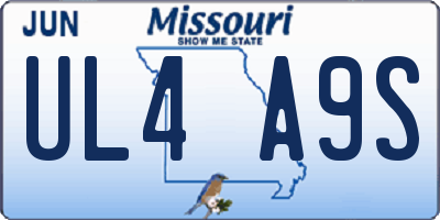MO license plate UL4A9S