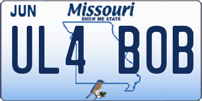 MO license plate UL4B0B