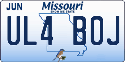MO license plate UL4B0J