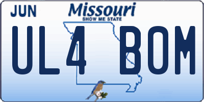 MO license plate UL4B0M