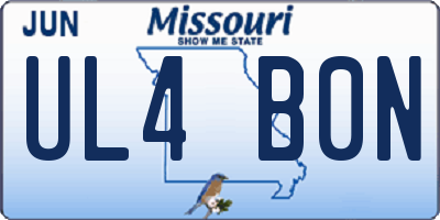 MO license plate UL4B0N