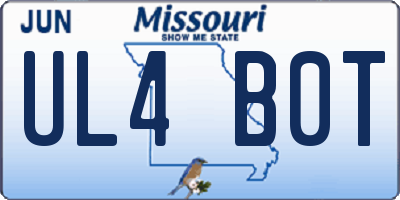 MO license plate UL4B0T