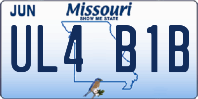 MO license plate UL4B1B