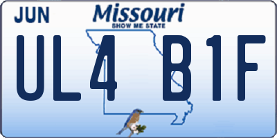 MO license plate UL4B1F