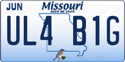MO license plate UL4B1G