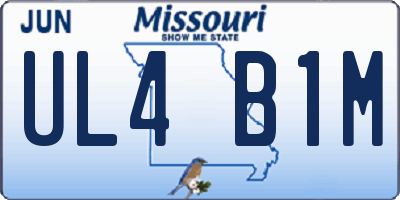 MO license plate UL4B1M