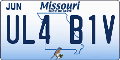 MO license plate UL4B1V