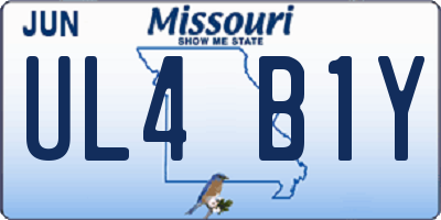 MO license plate UL4B1Y