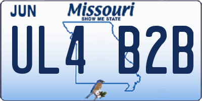 MO license plate UL4B2B