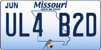 MO license plate UL4B2D