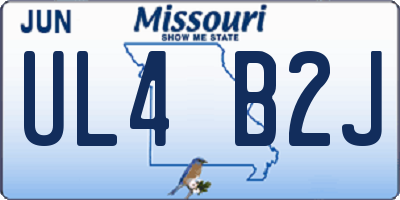 MO license plate UL4B2J