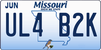 MO license plate UL4B2K